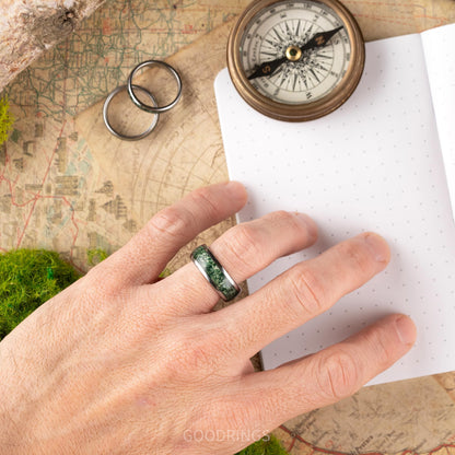 Moss Agate Ring for men