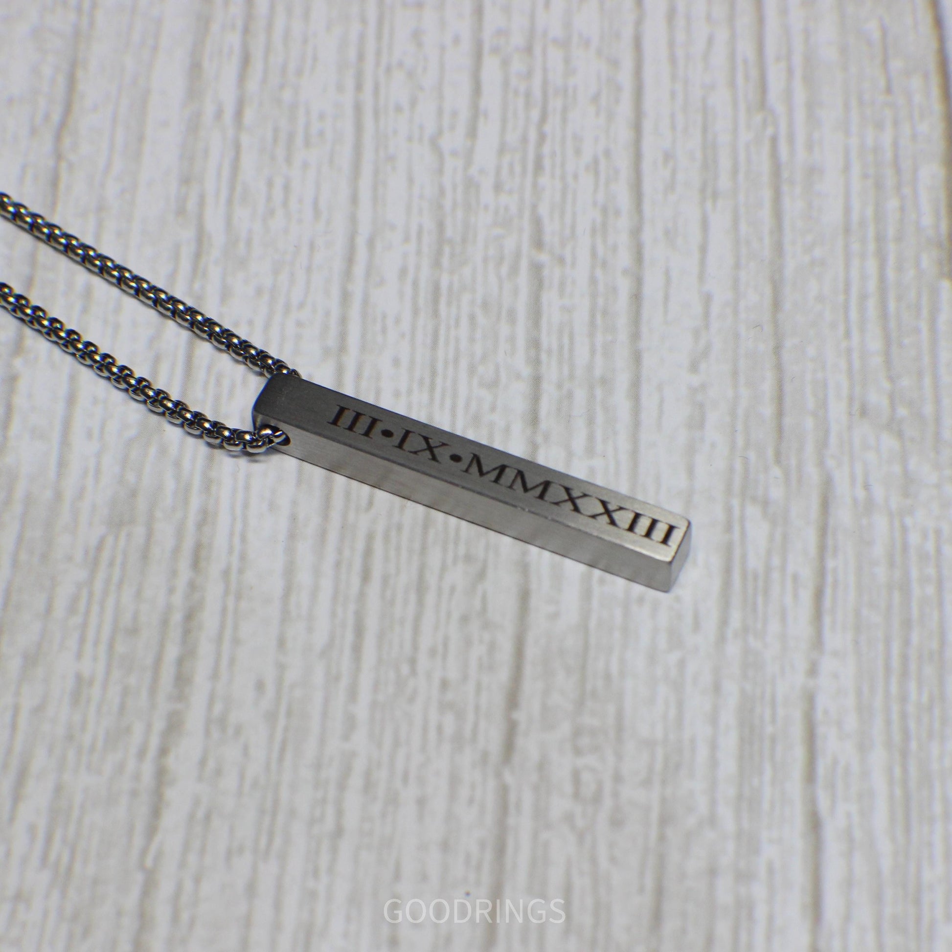 Personalized Pendant Necklace, Engraved Bar Necklace, Necklace for men, Stainless Steel brushed Necklace, Engraved Gift, Engraved Necklace, Birthdate Necklace, Child Birth Necklace, Gift for Him, Valentines Day Gift, Birthday Gift, Fathers Day Gift