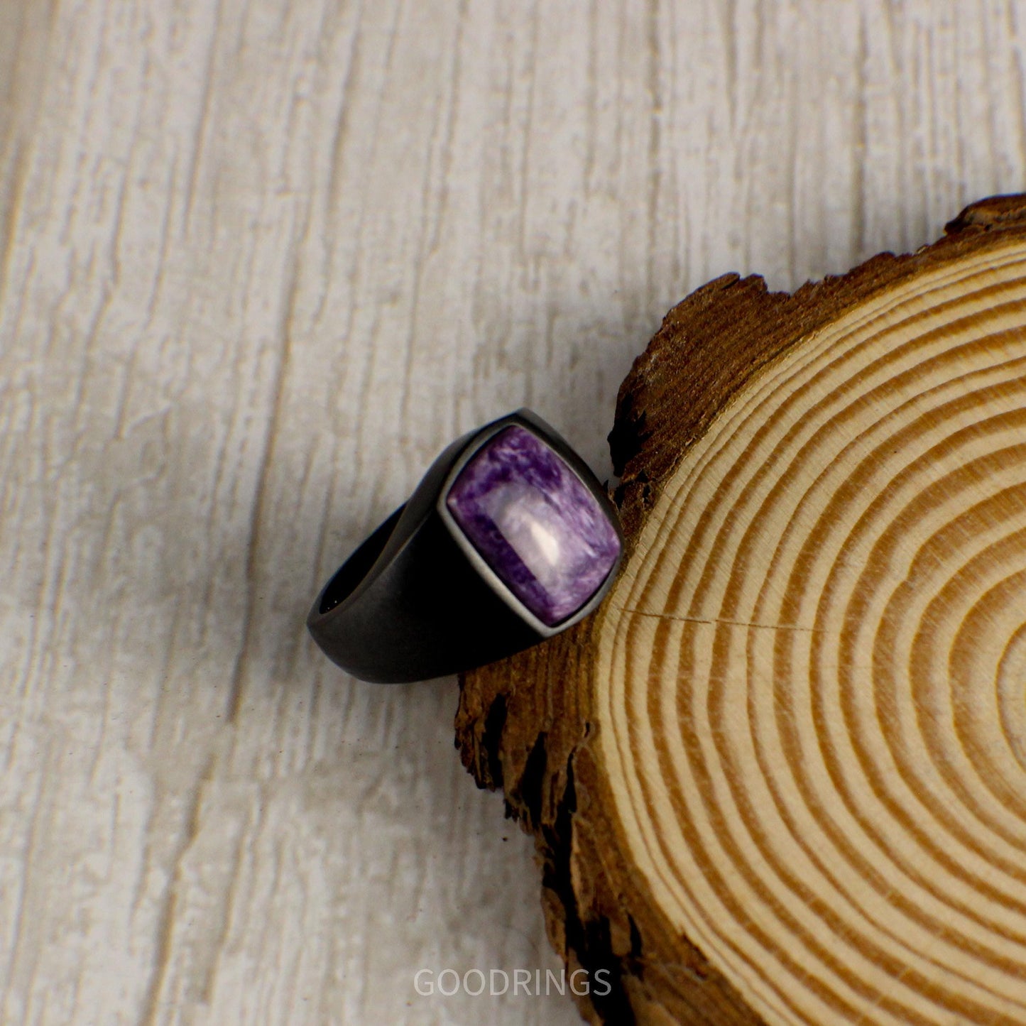 Charoite Signet Ring, Purple Signet Ring, Charoite Ring, Signet Ring for Men, Promise Ring, Anniversary Ring, Wedding Ring, Gift for him