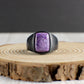 Charoite Signet Ring, Purple Signet Ring, Charoite Ring, Signet Ring for Men, Promise Ring, Anniversary Ring, Wedding Ring, Gift for him