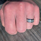 Men's Silver Wedding Ring | Tungsten Ring with Silver Leaf | Unique Wedding Band