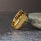 Men's Gold Wedding Ring | Tungsten Ring with Gold Leaf | Unique Wedding Band