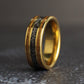 Gold Meteorite Wedding Band | Meteorite Wedding Ring | Gold Rings | Whiskey Barrel Jewelry