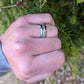 Men's Silver Wedding Ring | Tungsten Ring with Silver Leaf | Unique Wedding Band