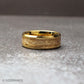 Men's Gold Wedding Ring | Tungsten Ring with Gold Leaf | Unique Wedding Band