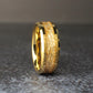 Men's Gold Wedding Ring | Tungsten Ring with Gold Leaf | Unique Wedding Band