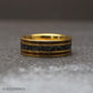 8mm wide ring with meteorite laying flat