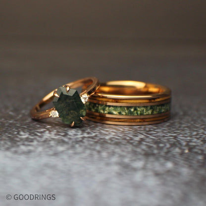 Wedding set with female and male ring