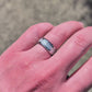Men's Silver Wedding Ring | Tungsten Ring with Silver Leaf | Unique Wedding Band