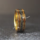 Gold Meteorite Wedding Band | Meteorite Wedding Ring | Gold Rings | Whiskey Barrel Jewelry