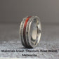 Titanium Men's Meteorite Ring, Wooden Ring with Meteorite Shavings, Men's Wedding Band