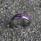 Amethyst Ring, Birthstone Ring, Amethyst Wedding Band, 6mm Wide Ring, Wedding Band with Amethyst