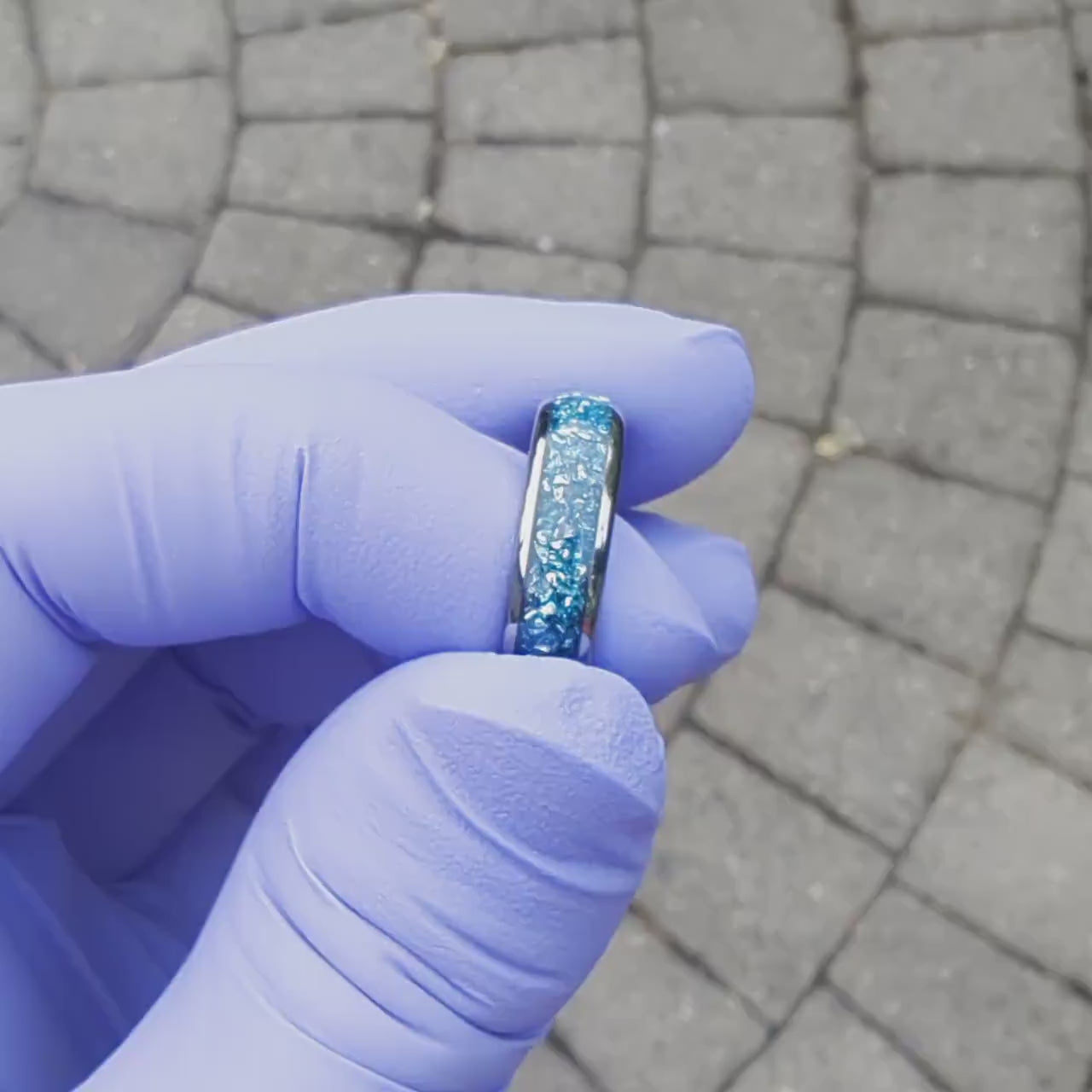 Aquamarine Ring, Birthstone Ring with Aquamarine, March Birthstone ring, 6mm wide Wedding Ring, Aquamarine Wedding Band, Wedding Band