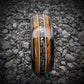 Guitar String Ring with Meteorite Shavings and Whiskey Barrel