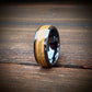 Guitar String and Whiskey Barrel Black Ceramic Wedding Ring - GoodRingsUSA