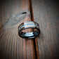 Burnt Whiskey Barrel and Meteorite Wedding Ring - GoodRingsUSA