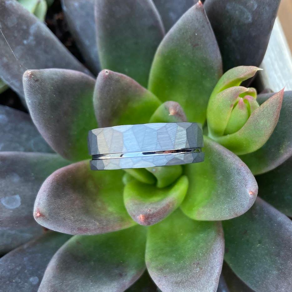 Hammered Tungsten Men's Wedding Ring - GoodRingsUSA