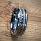 Elk Antler Wedding Ring with Gold Leaf Center Line