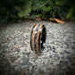Guitar String Ring with Meteorite Shavings and Whiskey Barrel