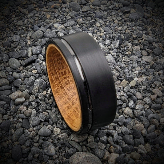 Whiskey Barrel Tungsten Ring, Men's Wedding Band