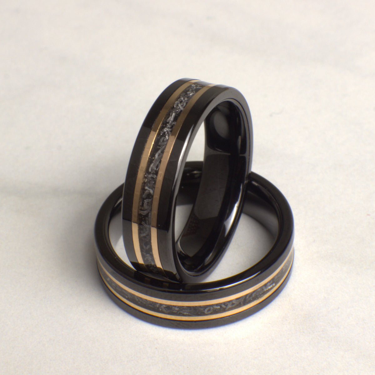 Meteorite wedding ring