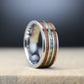 wooden wedding ring with moss agate