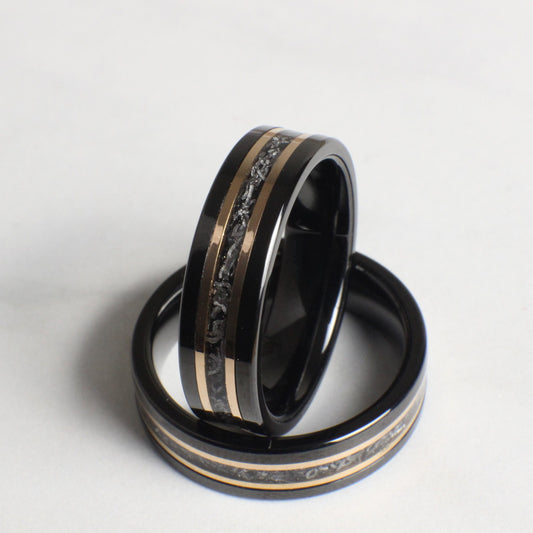 Meteorite wedding band