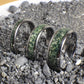 Moss Agate Ring, Wedding Bands with Moss Agate, Moss Agate Rings